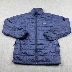 Patagonia Jacket Kids Large 12 Blue Nano Puff Brick Quilt Primaloft 68001